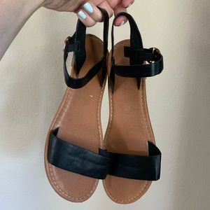 Madden Girl Black One Strap Sandals